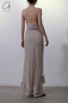 marc le bihan two-piece embellished maxi dress 21221 BEIGE